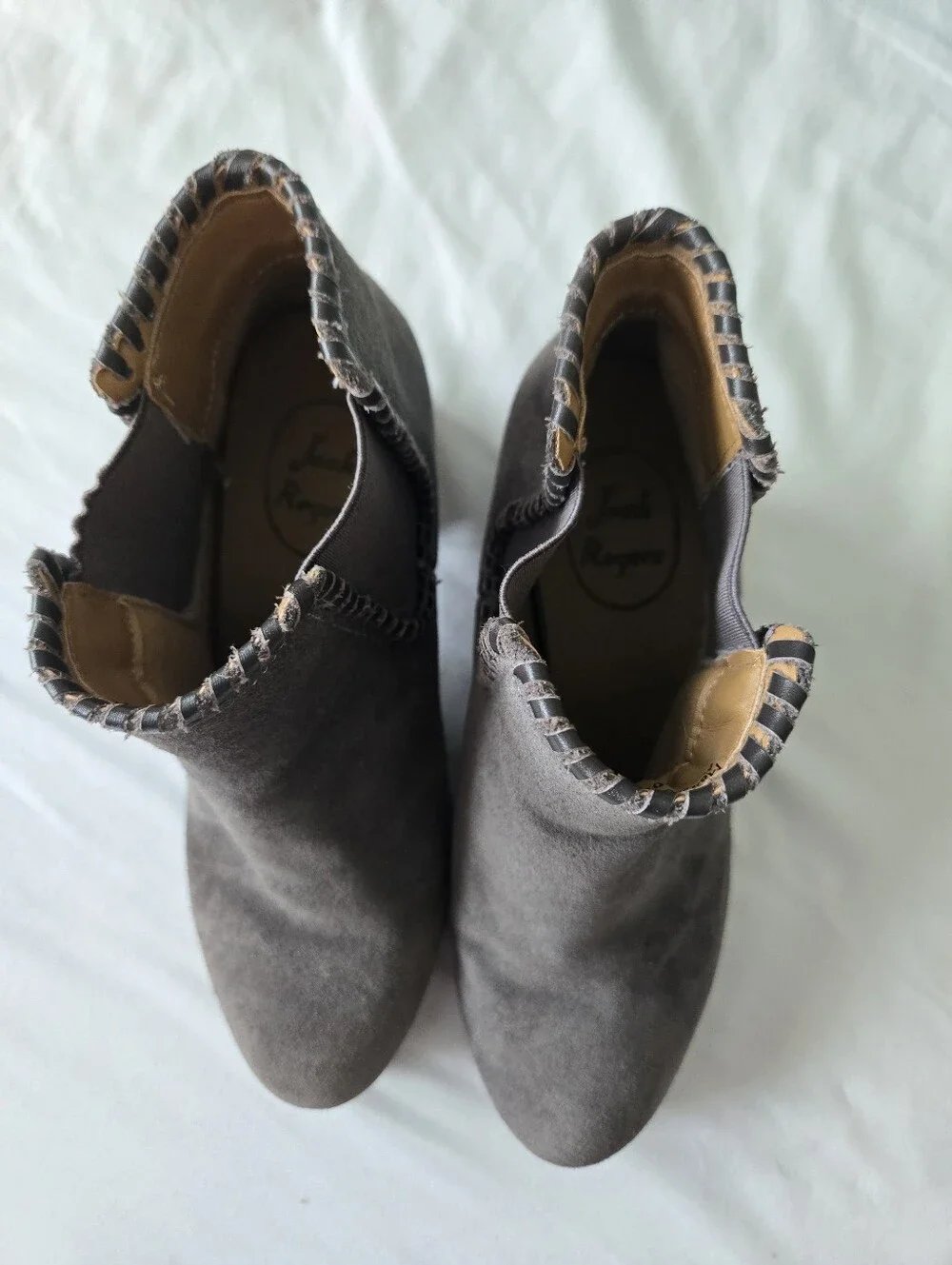 NWOT Jack Rogers Gray Brown Suede Ankle Boots Size 8